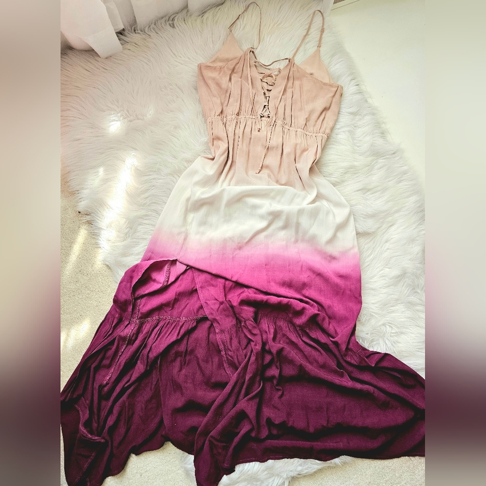 Tie Top Gradient Maxi Dress